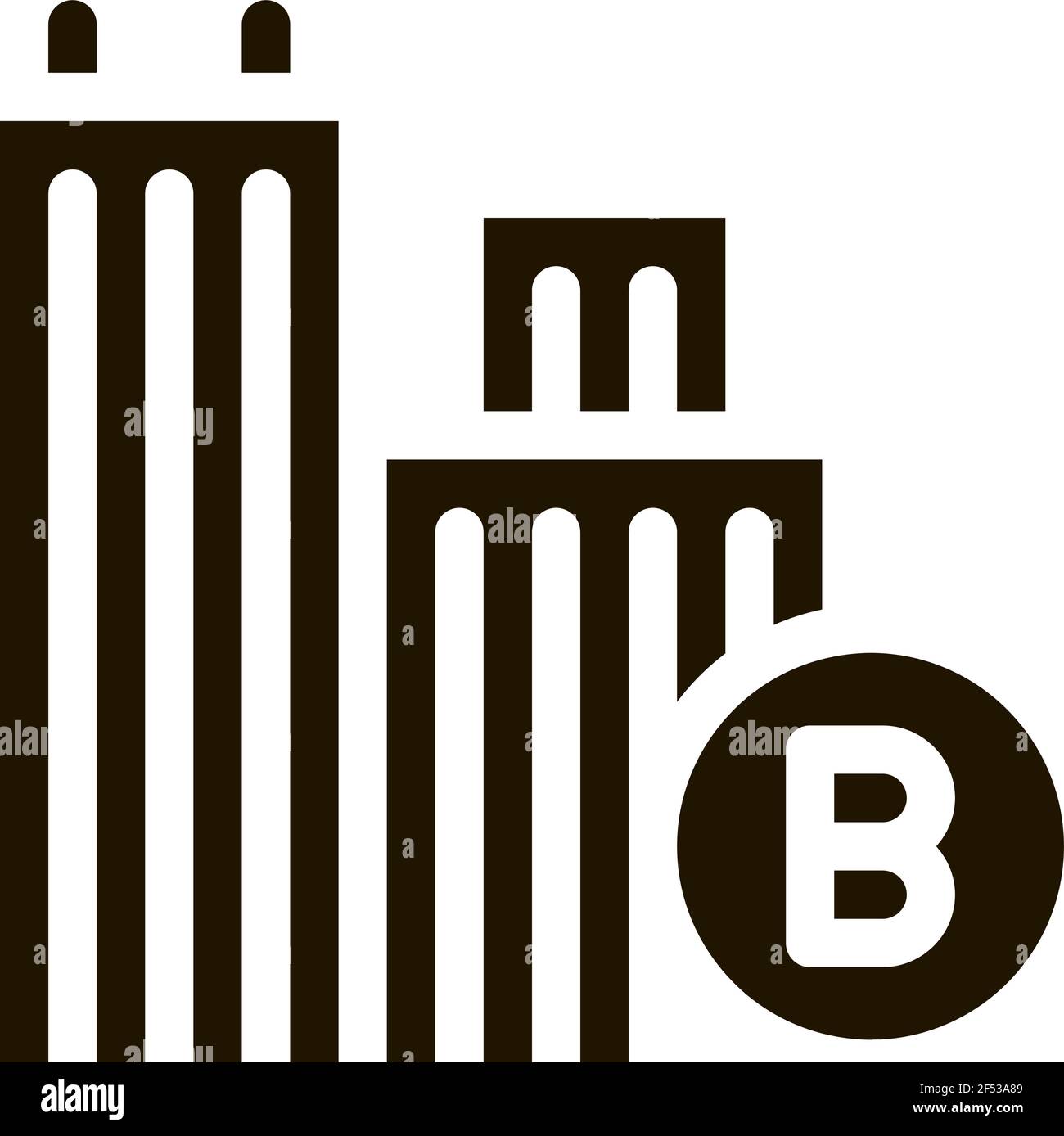 Built Residential Buildings Icon Vector Glyph Illustration Stock Vector