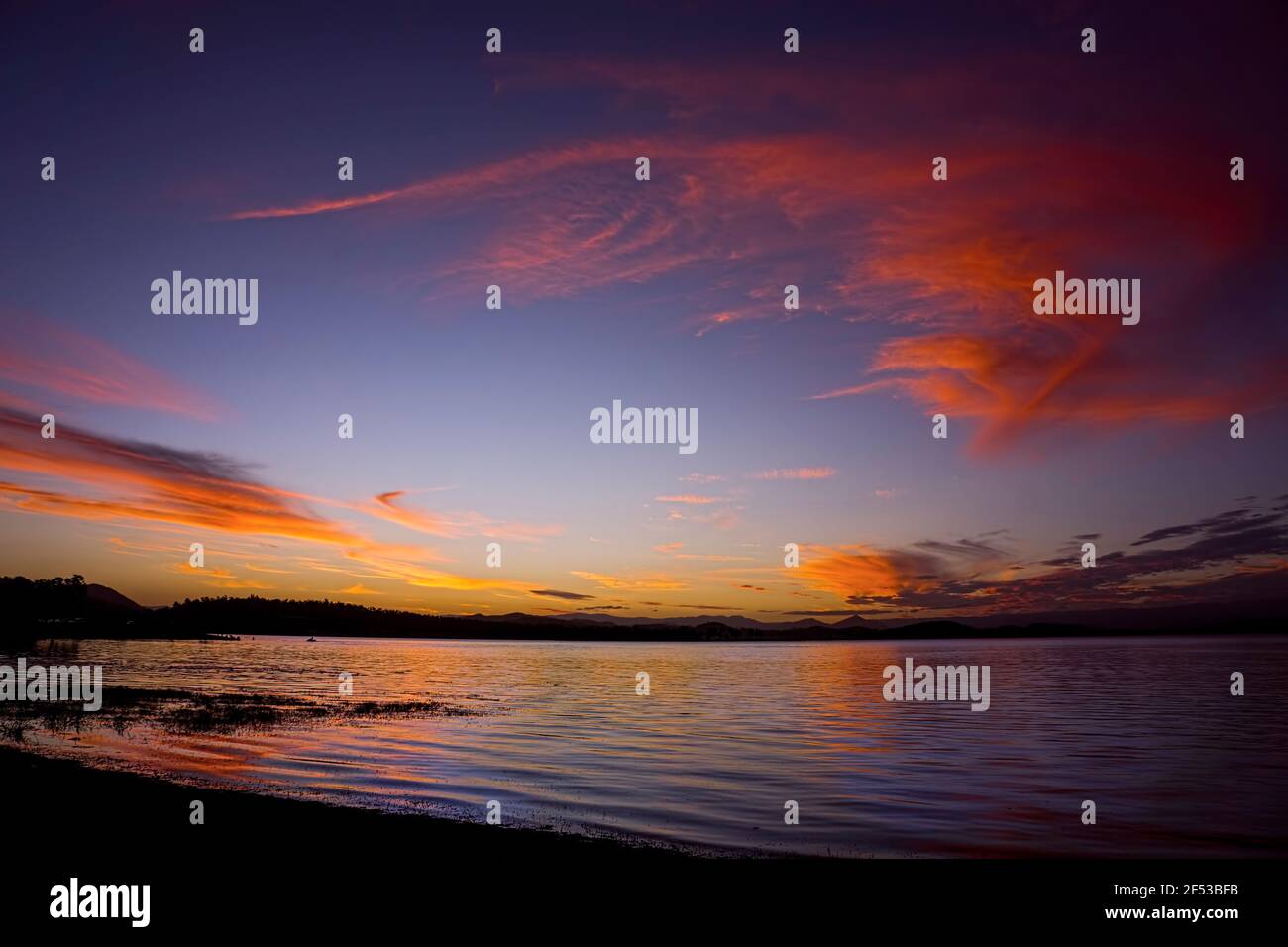 Beautiful Sunset At Kinchant Dam Near Mackay Queensland Australia 