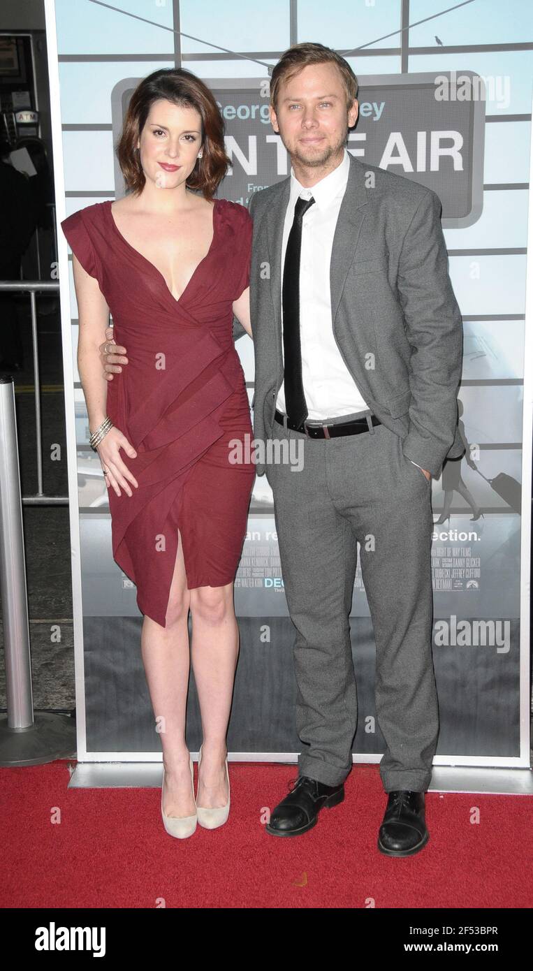 Jimmi Simpson and Melanie Lynskey at 'Up In The Air' Los Angeles Premiere at Mann Village Theatre on 11, 30, 2009 in Westwood, Ca. Stock Photo