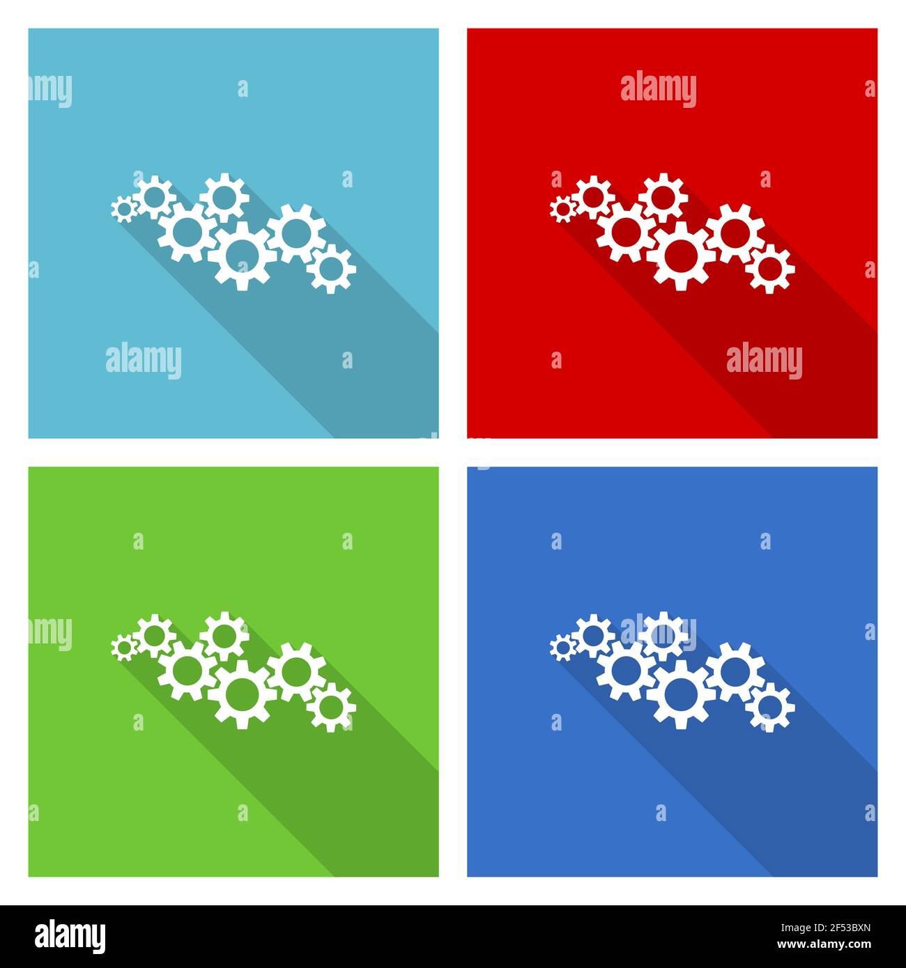 Cogwheel engineering icon set, flat design vector illustration in eps ...