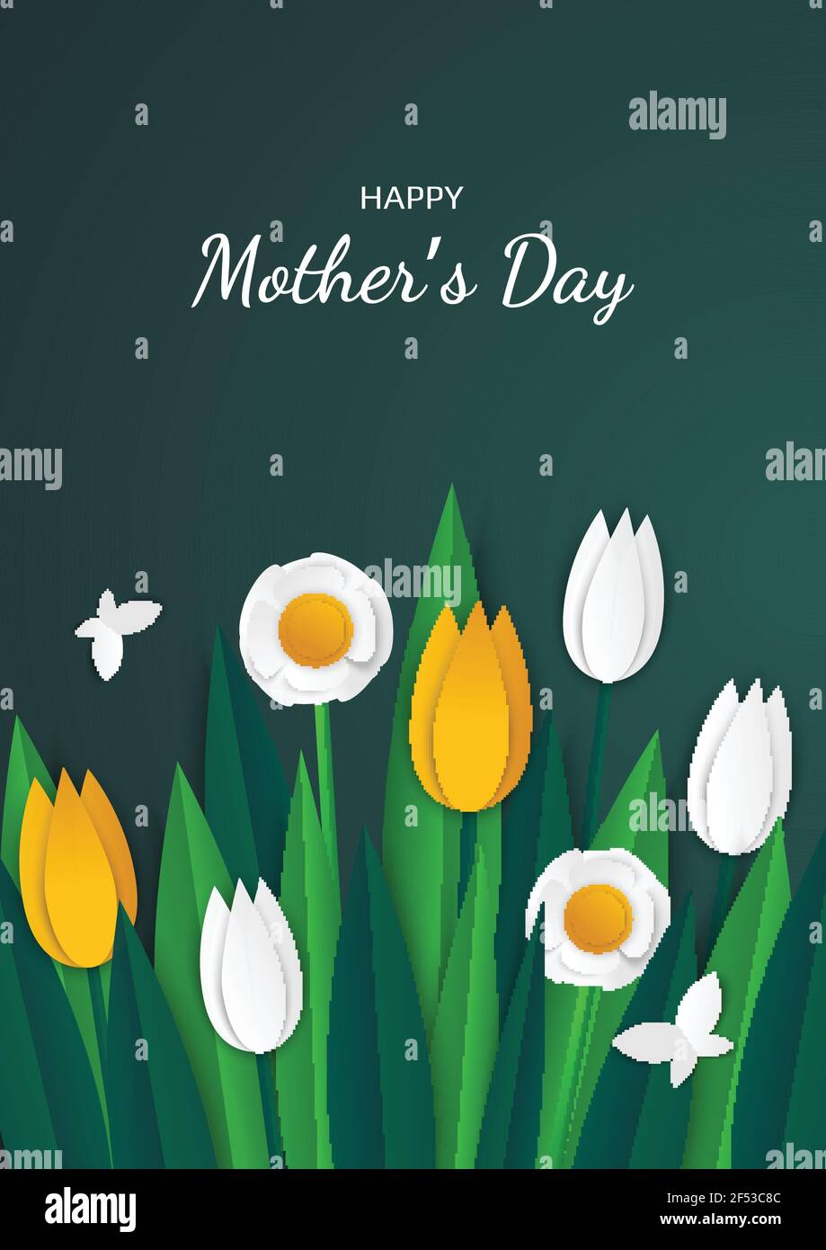 Happy Mother s Day background with flowers. Vector illustration Stock ...