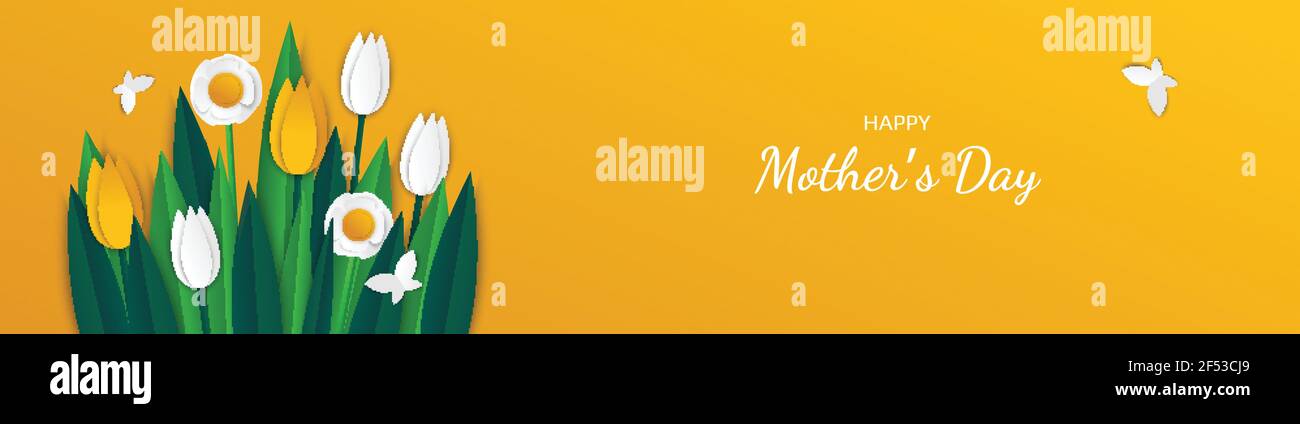 Happy Mother s Day background with flowers. Vector illustration Stock ...