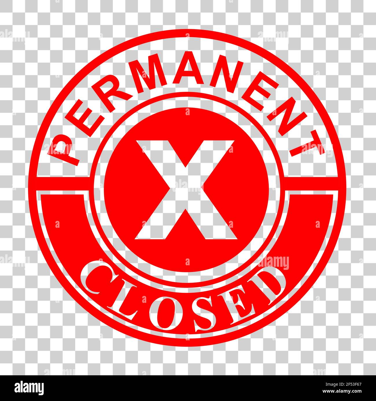 Simple Vector Clean Red Rubber Stamp, Permanent Closed, at transparent