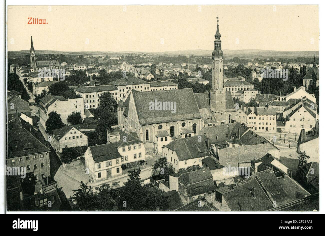 View over the city Zittau. View over the city Stock Photo