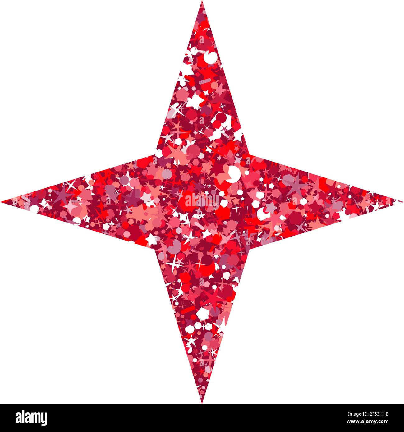 Vector luxury glitter red star. Rating, award and insignia. Stock Vector