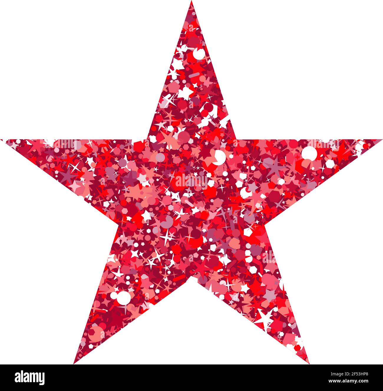 Vector luxury glitter red star. Rating, award and insignia Stock