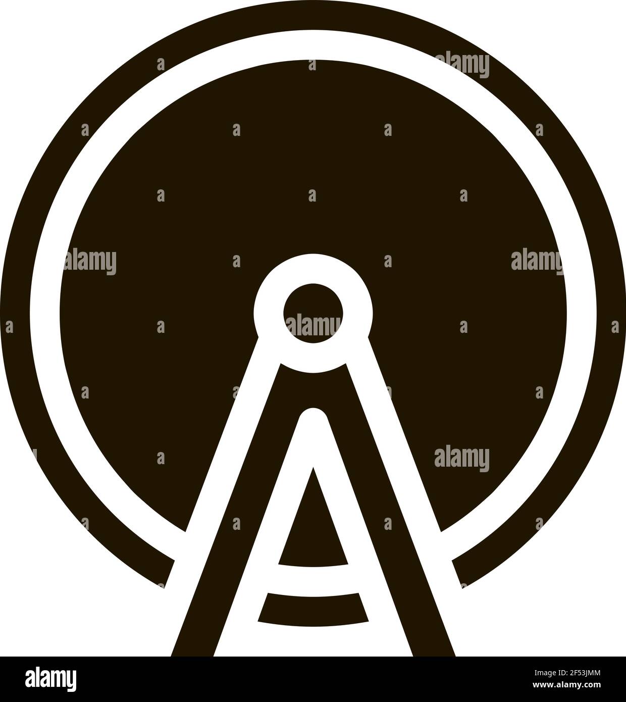 ferris wheel icon Vector Glyph Illustration Stock Vector