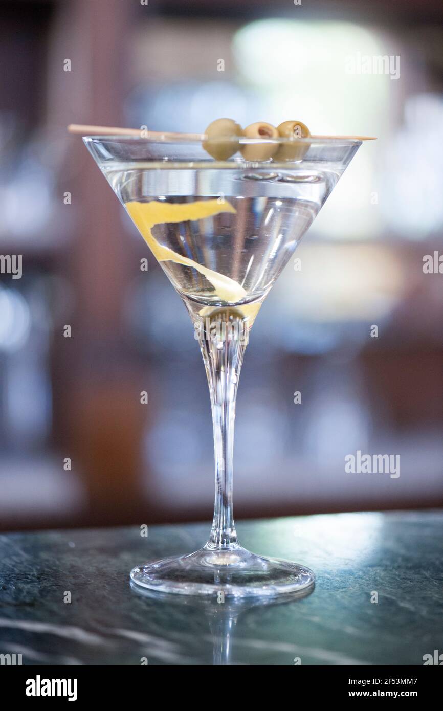 Italian classic Martini cocktail on marble bar table Stock Photo Alamy