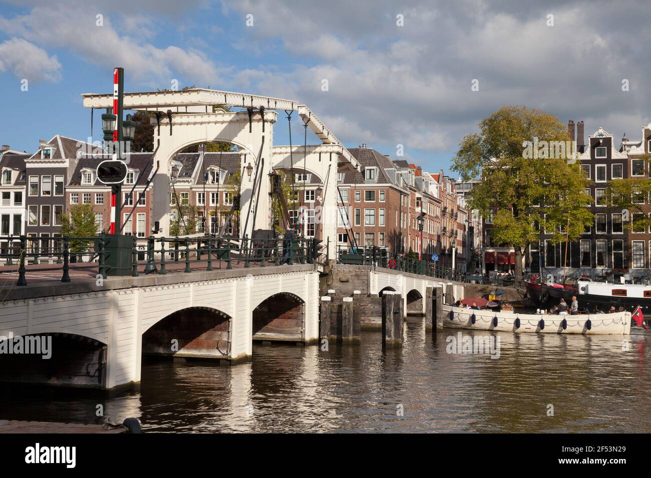 geography / travel, Netherlands, Holland, Amsterdam, drawbridge scraggy Brug ('Skinny Bridge'), Binnen, Additional-Rights-Clearance-Info-Not-Available Stock Photo