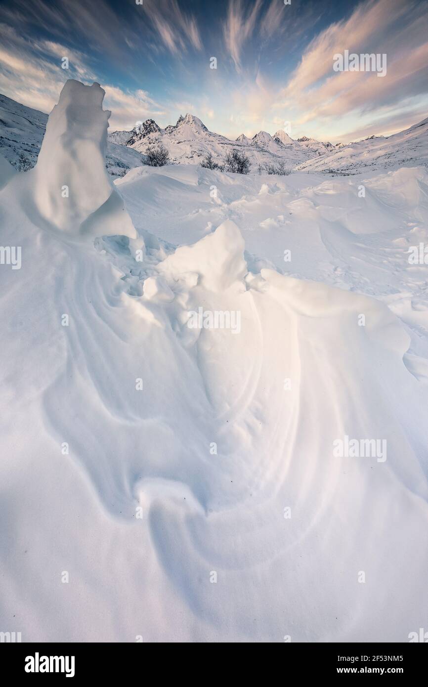 geography / travel, USA, Alaska, Thompson pass, mountains, winter, Additional-Rights-Clearance-Info-Not-Available Stock Photo