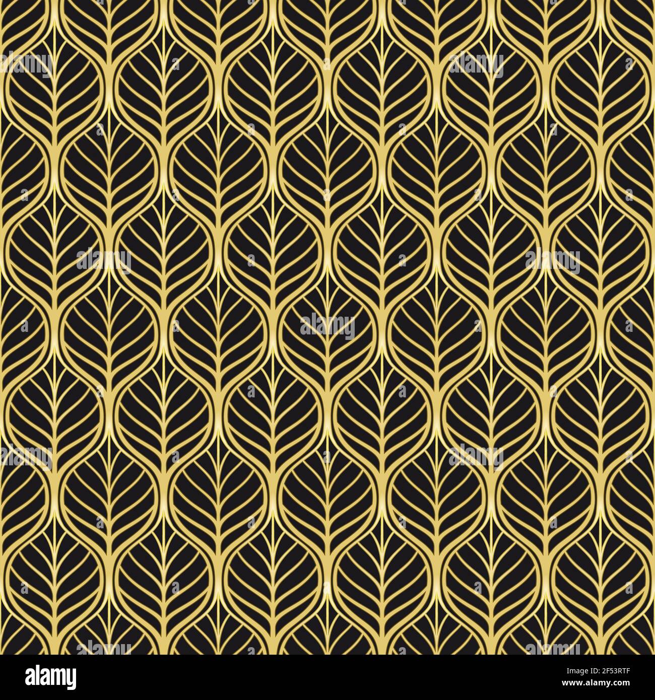 Seamless pattern made in Art-Deco style. Stock Photo