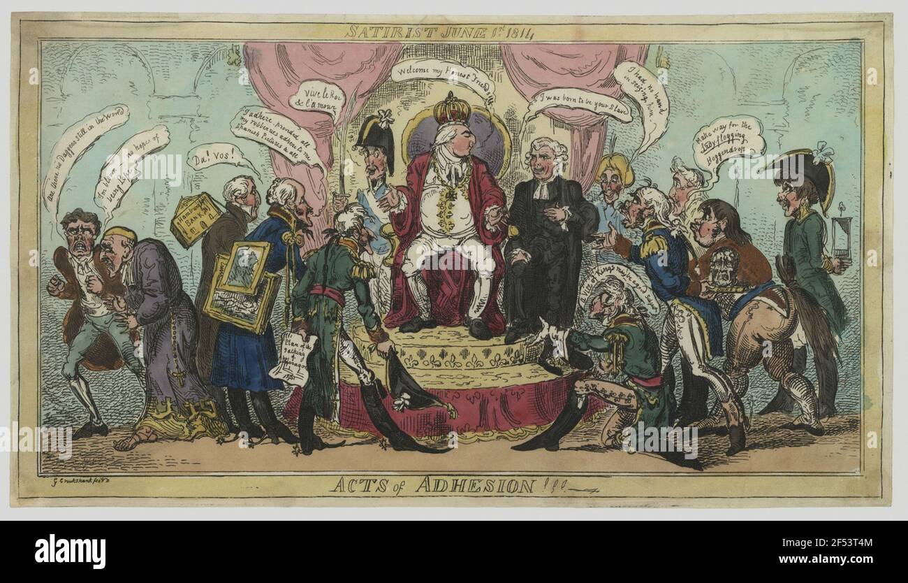 Throning of Louis XVIII. and behavior of the old political forces Stock Photo