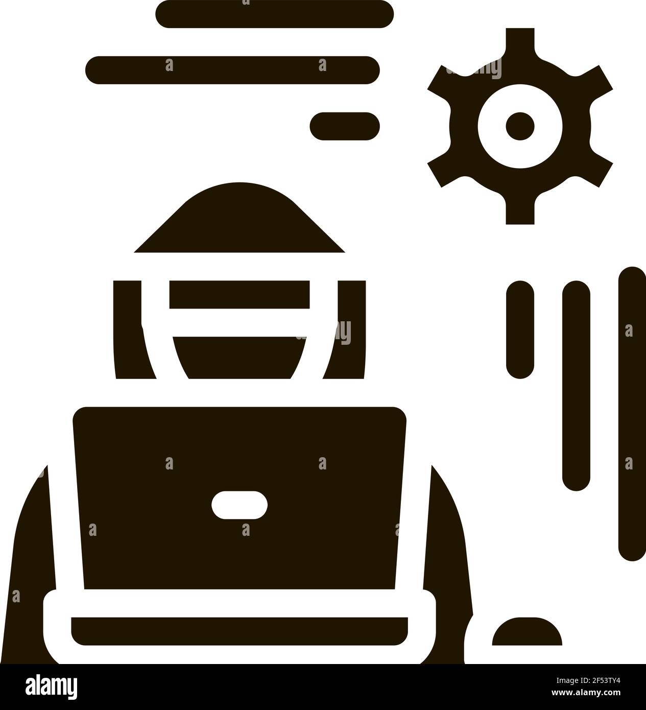 settings hacker icon Vector Glyph Illustration Stock Vector