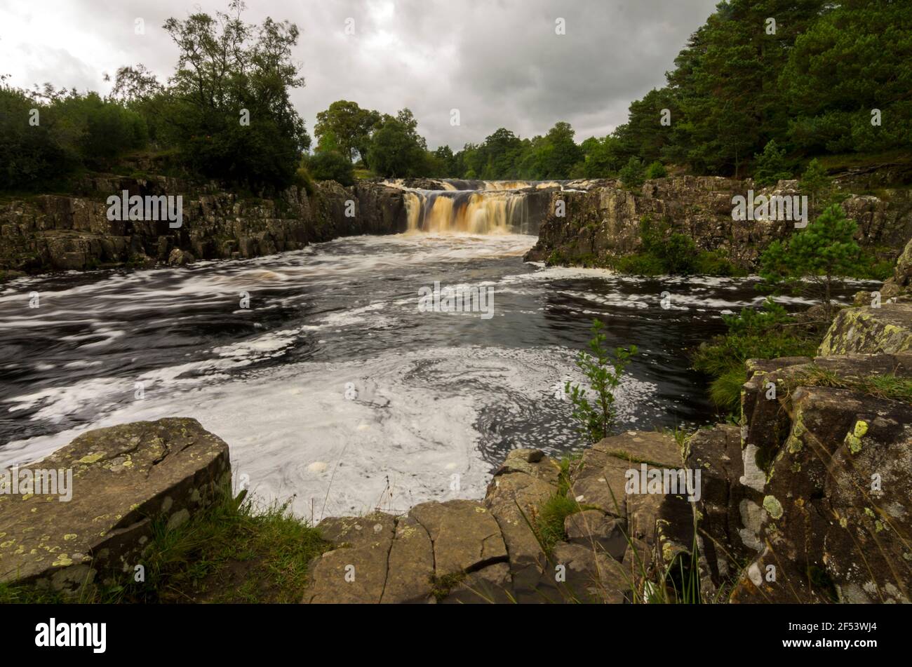 Low Force waterfalls on the River Tees, in Upper Teesdale, County Durham, UK Stock Photo