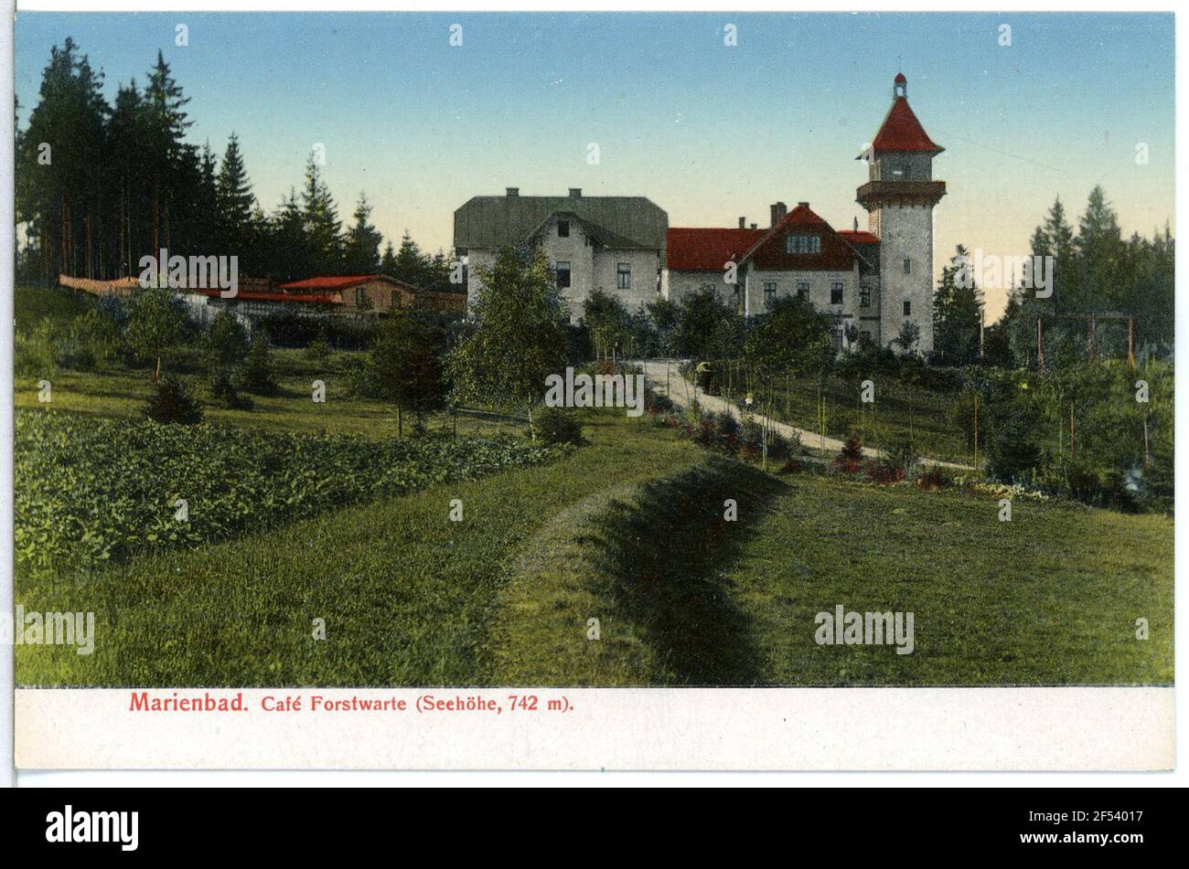 Cafe Forest Marienbad. Forestry with Café Forest Stock Photo Alamy