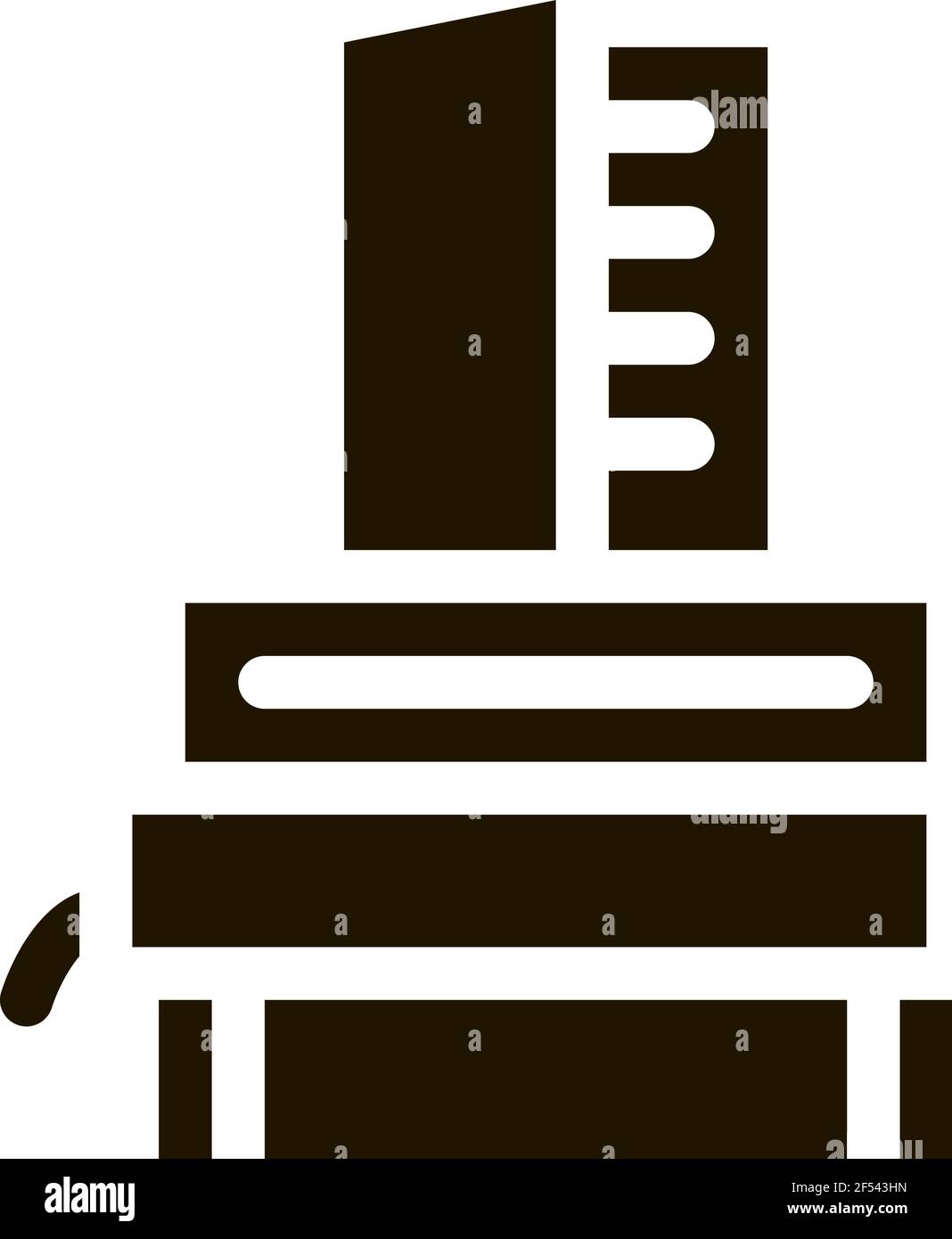 stack of books icon Vector Glyph Illustration Stock Vector