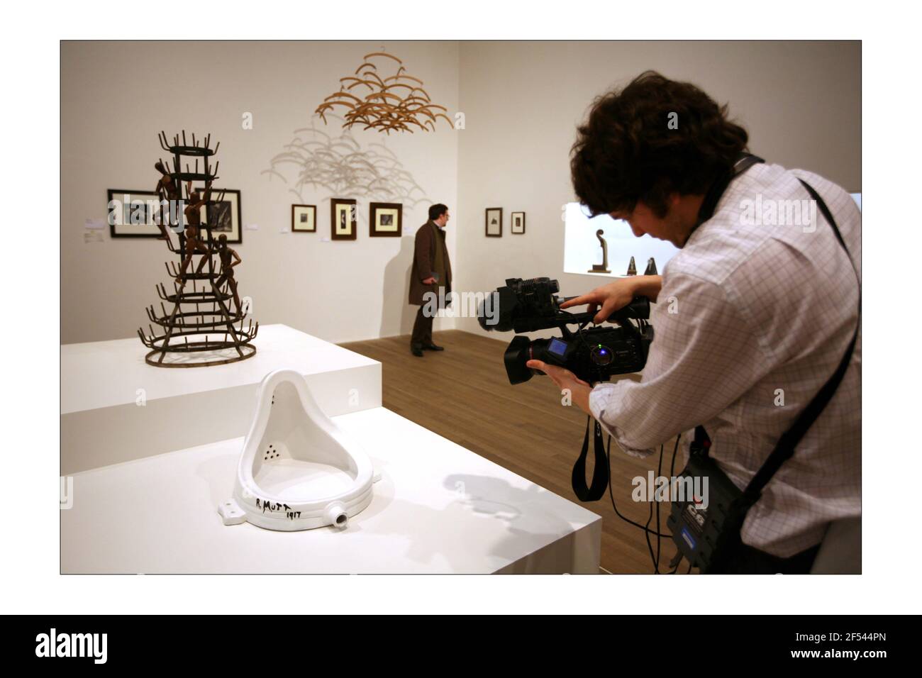 Marcel Duchamp... Fountain 1917, replica 1964Duchamp, Man Ray, Picabia Exhibition at the Tate Modern 21 Feb - 26 may 2008 photograph by David Sandison The Independent Stock Photo