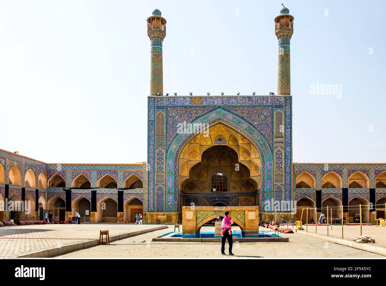 geography / travel, Jameh Mosque, Esfahan, exterior view, sourthern Iwan, Additional-Rights-Clearance-Info-Not-Available Stock Photo