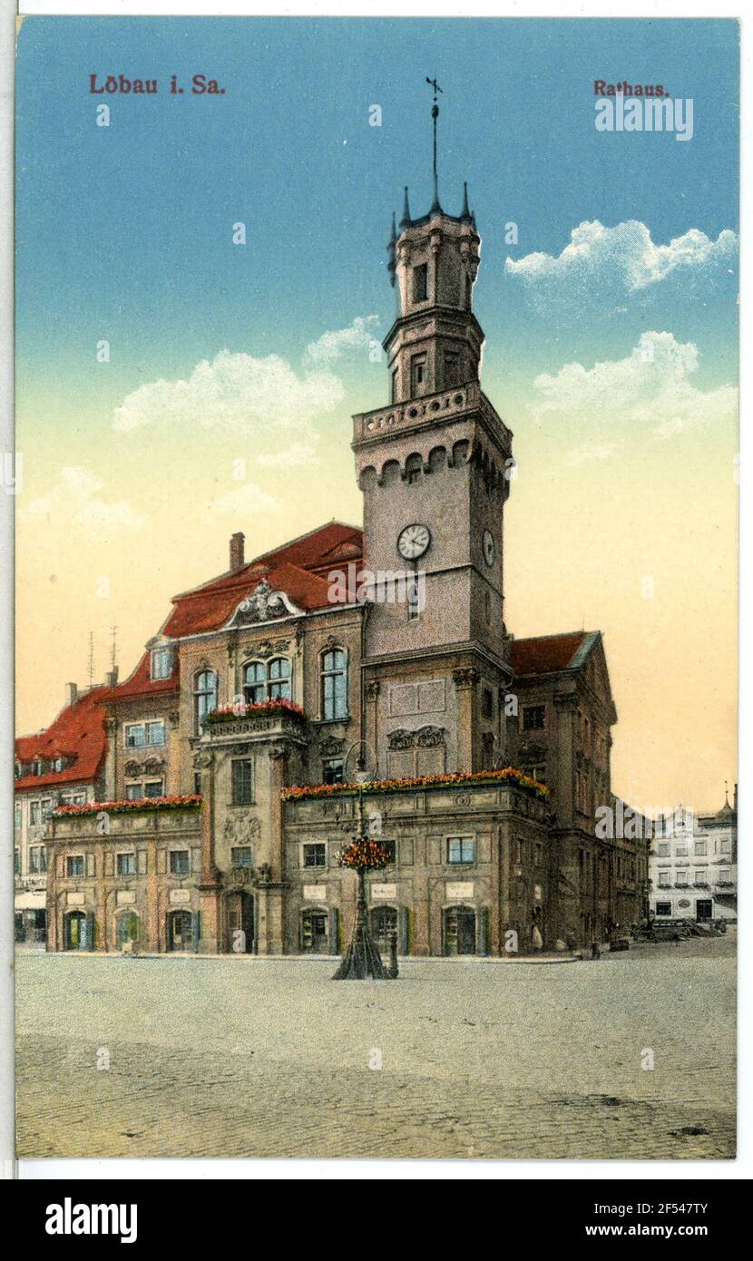 Rathaus Löbau. town hall Stock Photo