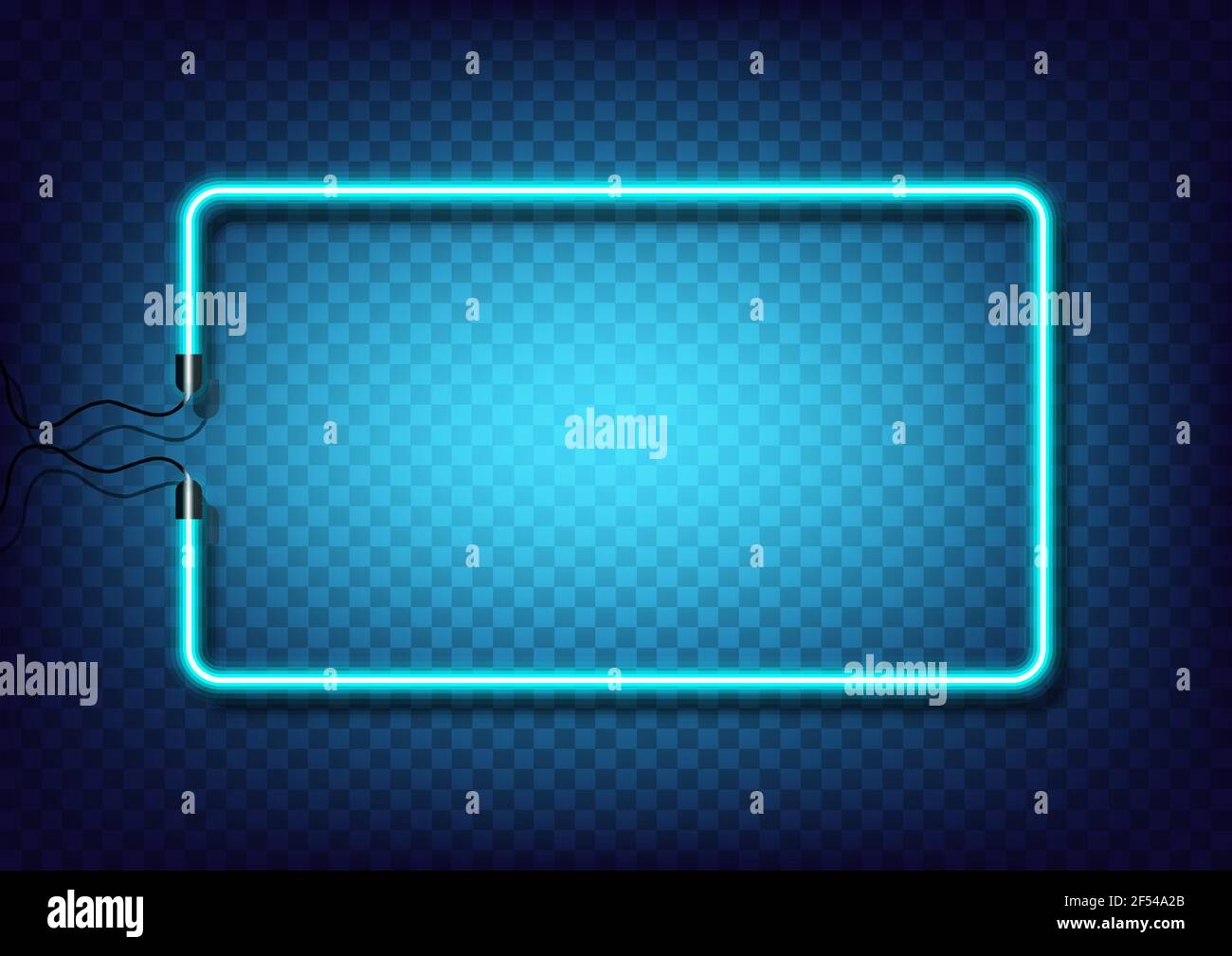 Rectangle blue neon tube Stock Vector Images - Alamy