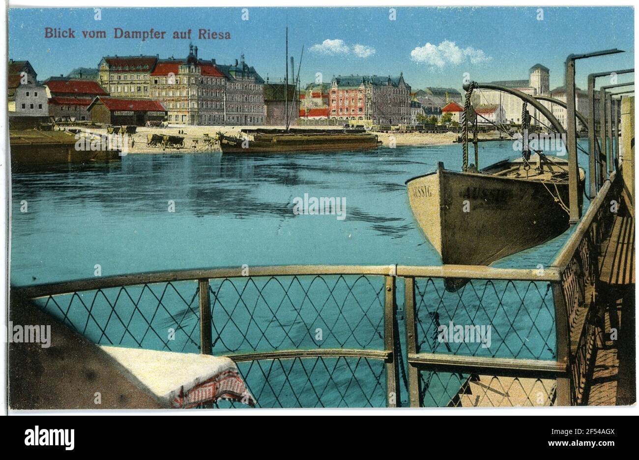 View from the steamer on Riesa Riesa. View from the steamer on Riesa Stock Photo