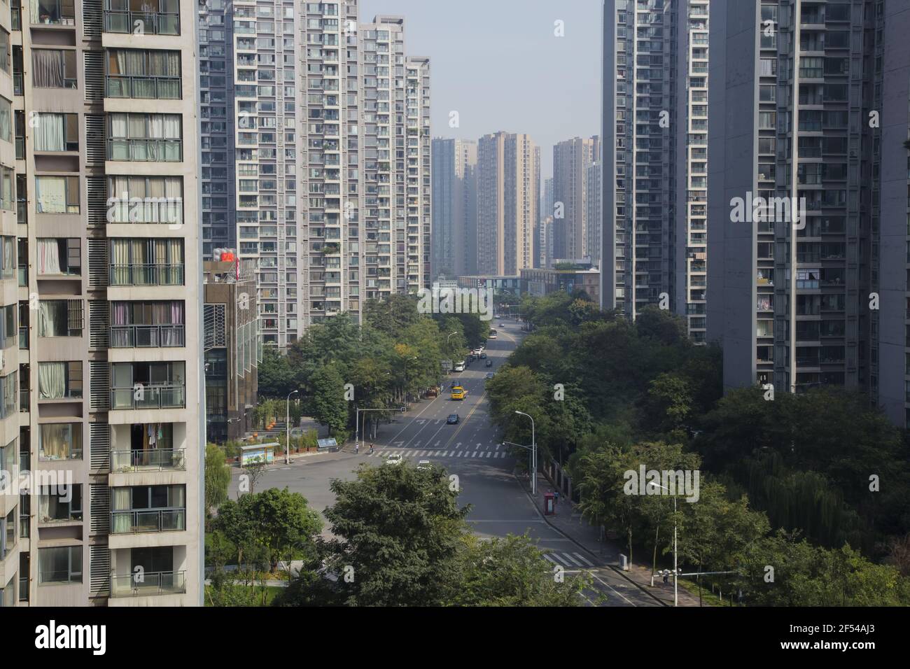High Rise Apartment Blocks Chengdu City Sichuan Province China LA008744 Stock Photo