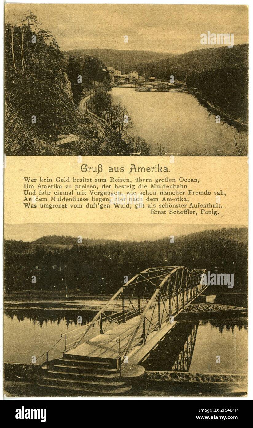 View of America and the Zschopaubrücke America. View of America u. D. Zschopaubrücke Stock Photo