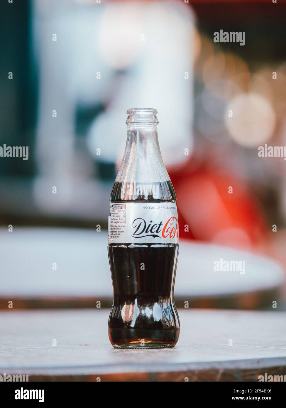 A Glass Bottle of Diet Coke Stock Photo