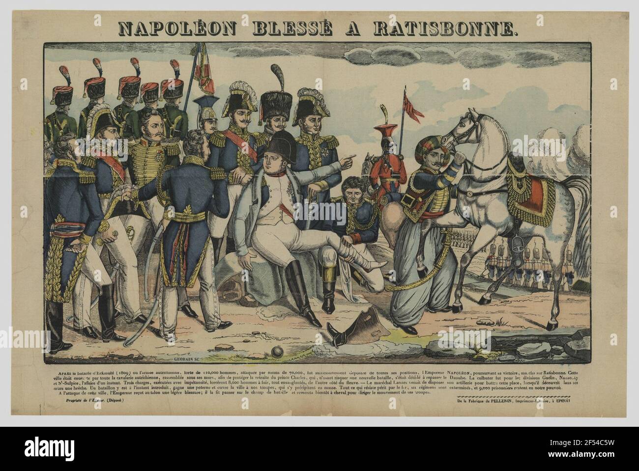 Injury to Napoleon at the Battle of Regensburg Stock Photo