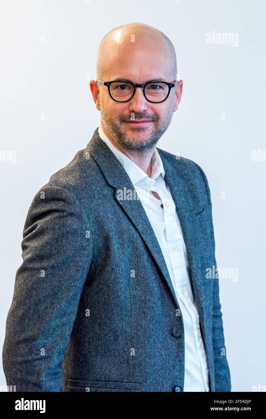 Munich, Germany. 24th Mar, 2021. Markus Rolle, CFO Telefonica, pictured in  the Wayra 5G Tech Lab in the heart of the Bavarian capital. Here, young  founders and startups will develop new, innovative