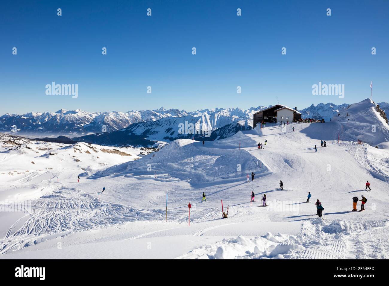 geography / travel, Austria, Vorarlberg, Kleinwalsertal, Alps, Gottesacker plateau, Alps panorama, mou, Additional-Rights-Clearance-Info-Not-Available Stock Photo