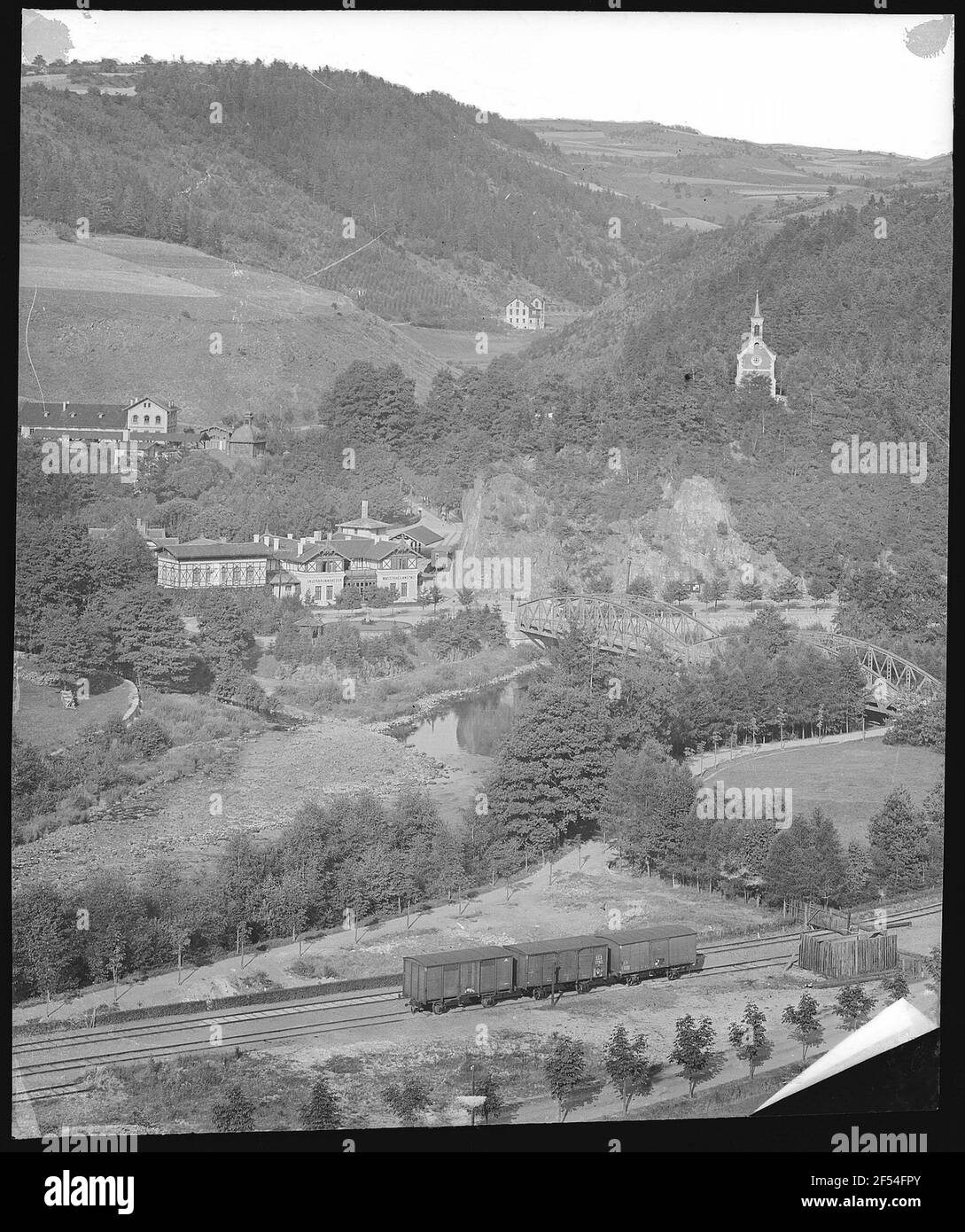 Gieshübel. Sauerbrunn, view in the place Stock Photo