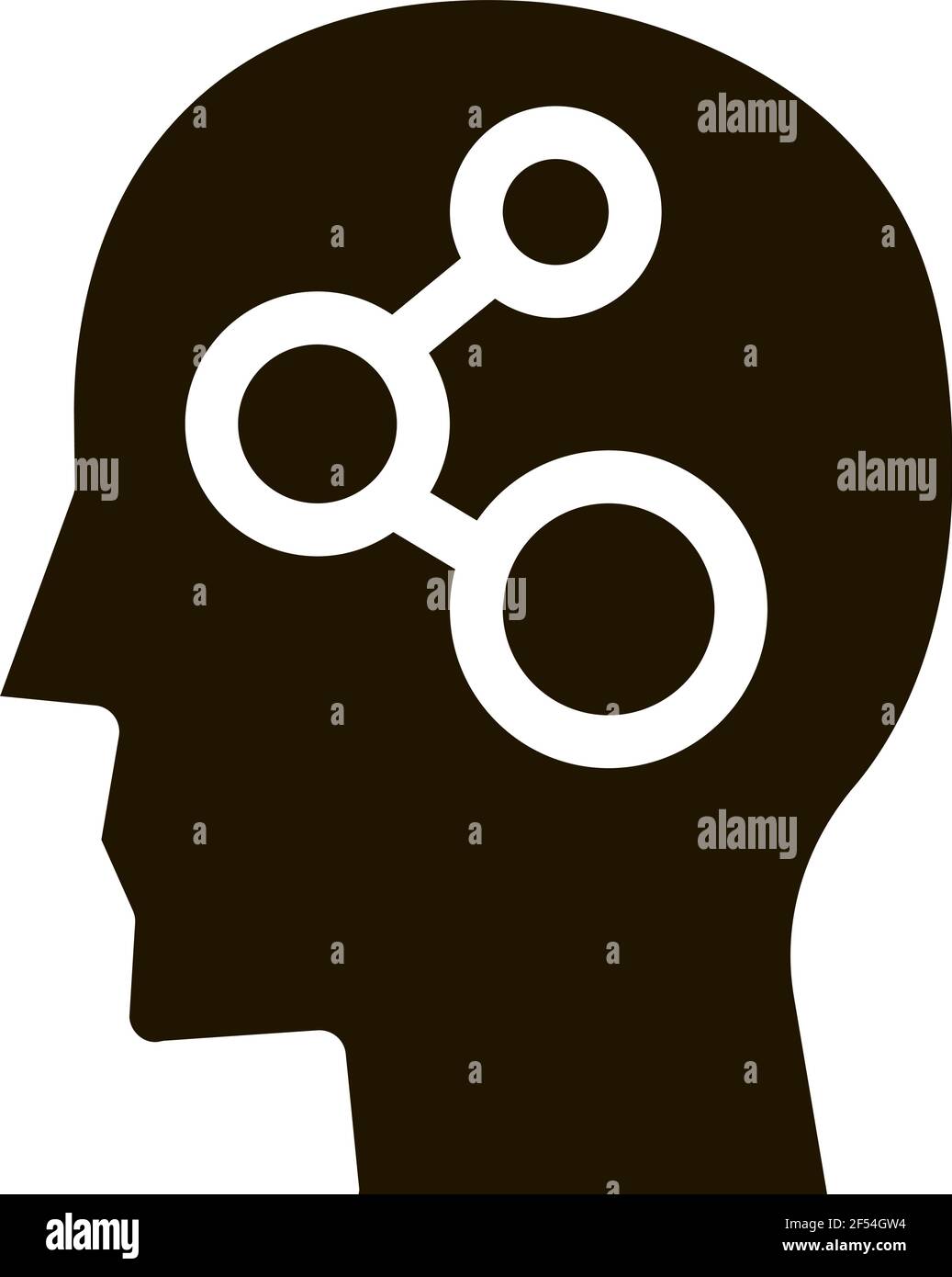 programmed brain icon Vector Glyph Illustration Stock Vector