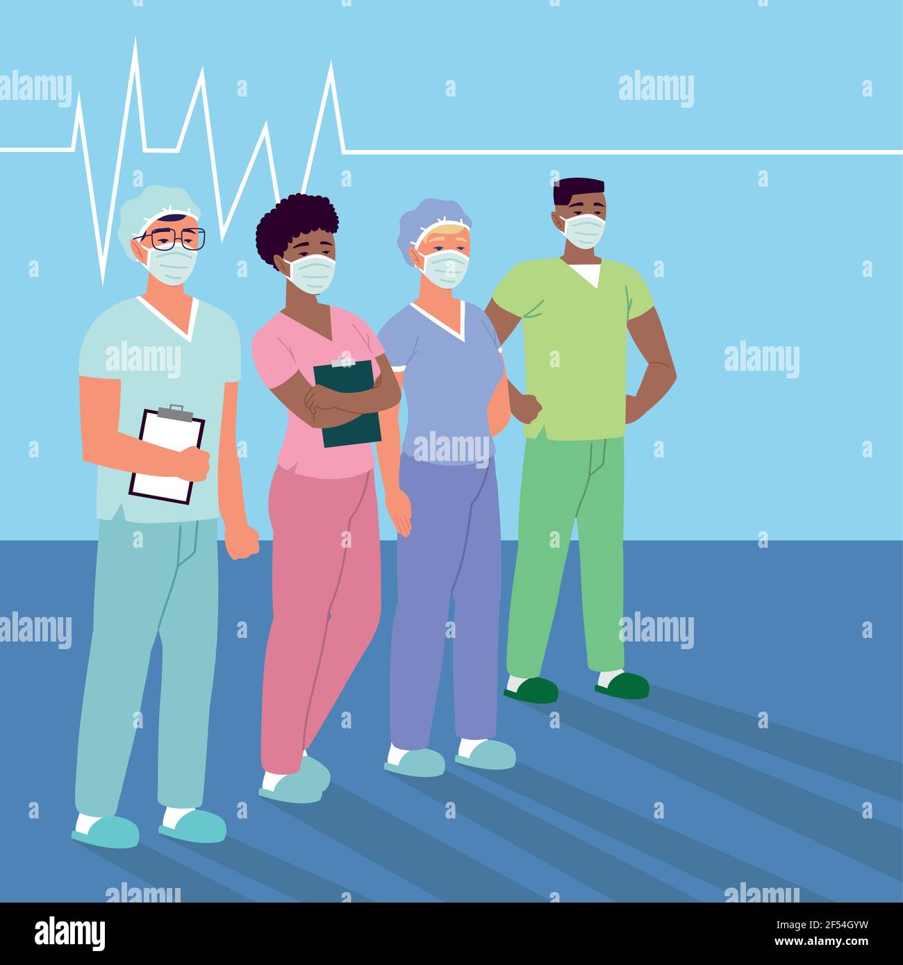 Nurse team clipboard Stock Vector Images Alamy