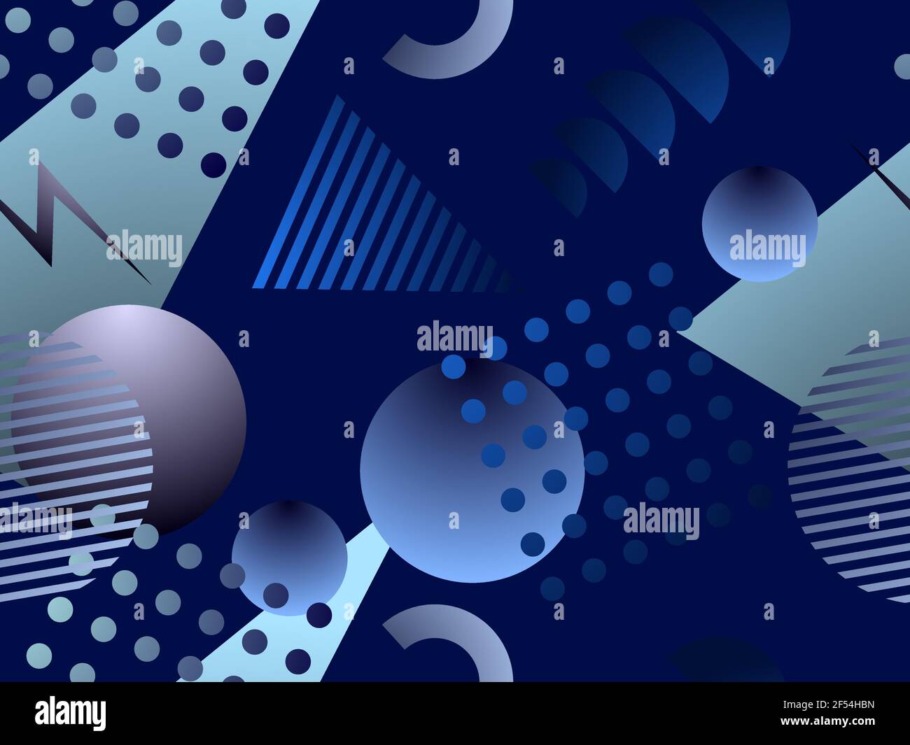 Gradient geometric seamless pattern in 80s style with memphis elements ...