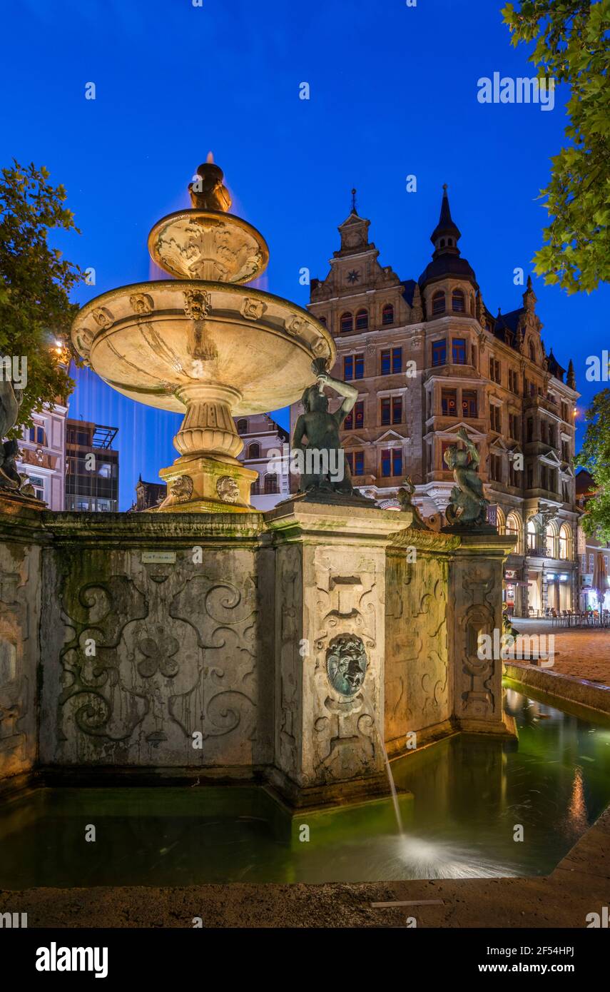 geography / travel, Germany, Lower Saxony, Braunschweig, Kohlmarktbrunnen (Kohlmarkt Fountain) in the , Additional-Rights-Clearance-Info-Not-Available Stock Photo