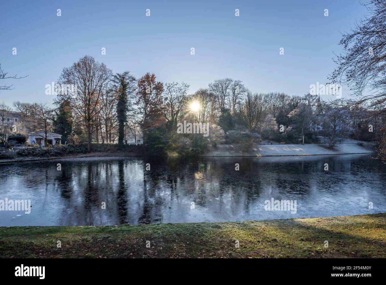 geography / travel, Germany, Bremen, at moat in the winter, Additional-Rights-Clearance-Info-Not-Available Stock Photo