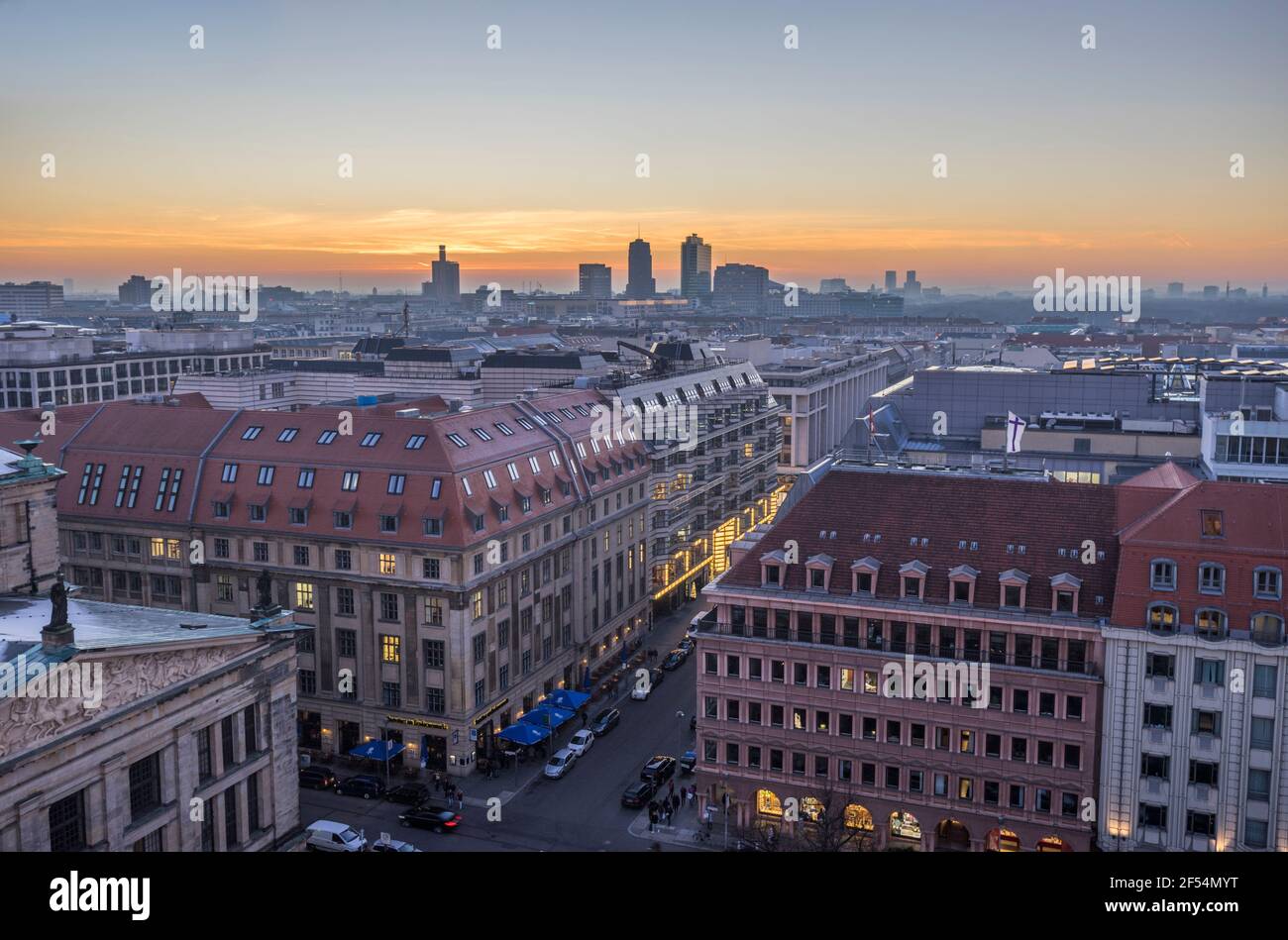 geography / travel, Germany, Berlin, Berlin skyline in the evening, Additional-Rights-Clearance-Info-Not-Available Stock Photo