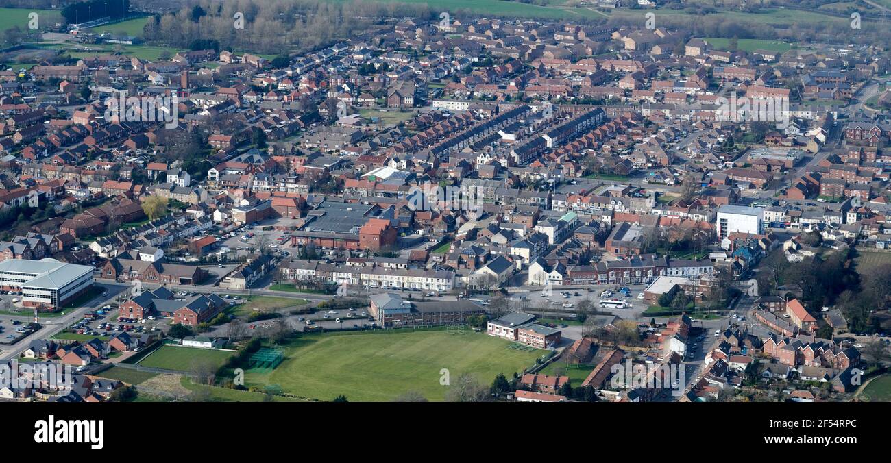 Guisborough town centre from the air, Cleveland, Teesside, North East England, UK Stock Photo