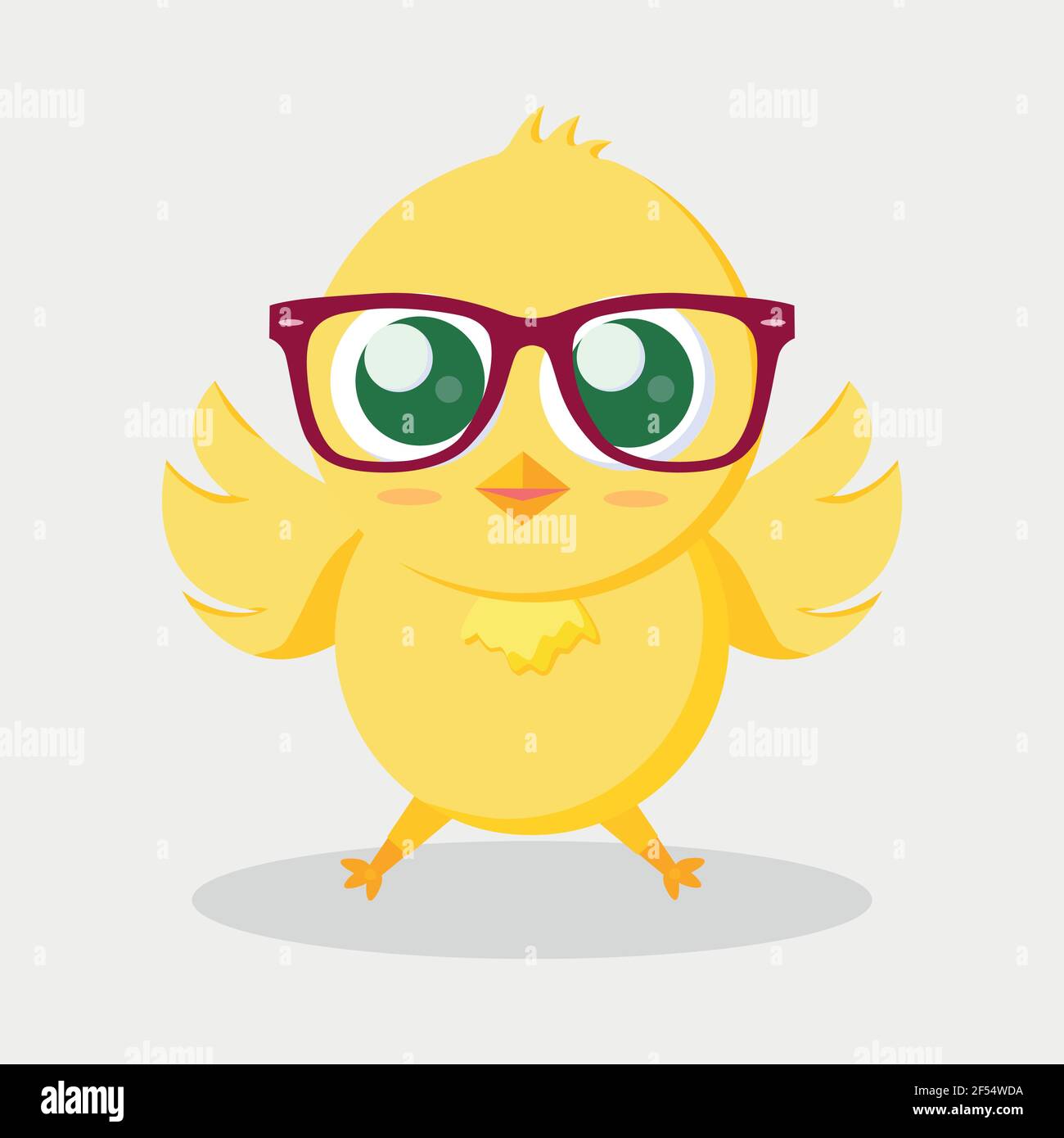 chicken looney toons wearing glasses