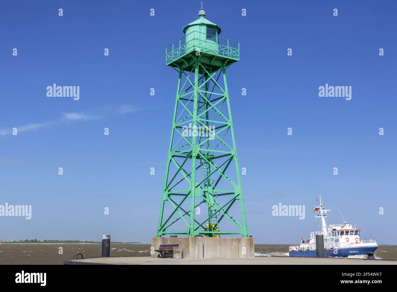 geography / travel, Germany, Bremen, Bremerhaven, lighthouse at the Geeste river mouth, Bremerhaven, H, Additional-Rights-Clearance-Info-Not-Available Stock Photo