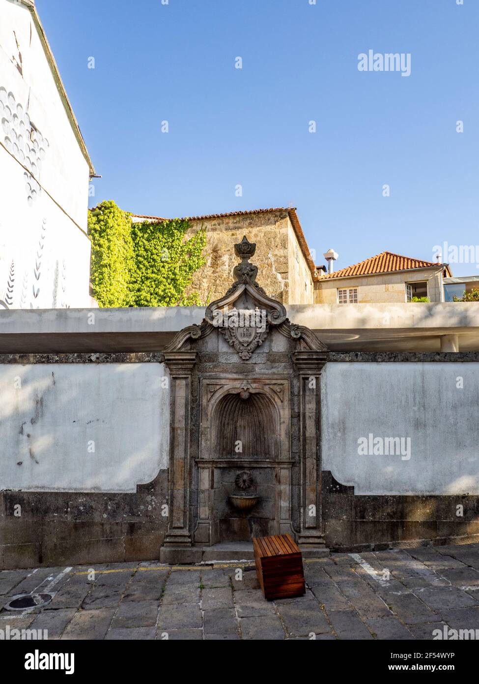Viseu, Portugal; August 2020: view of one of the fountains adorning the historic city of Viseu, Portugal Stock Photo