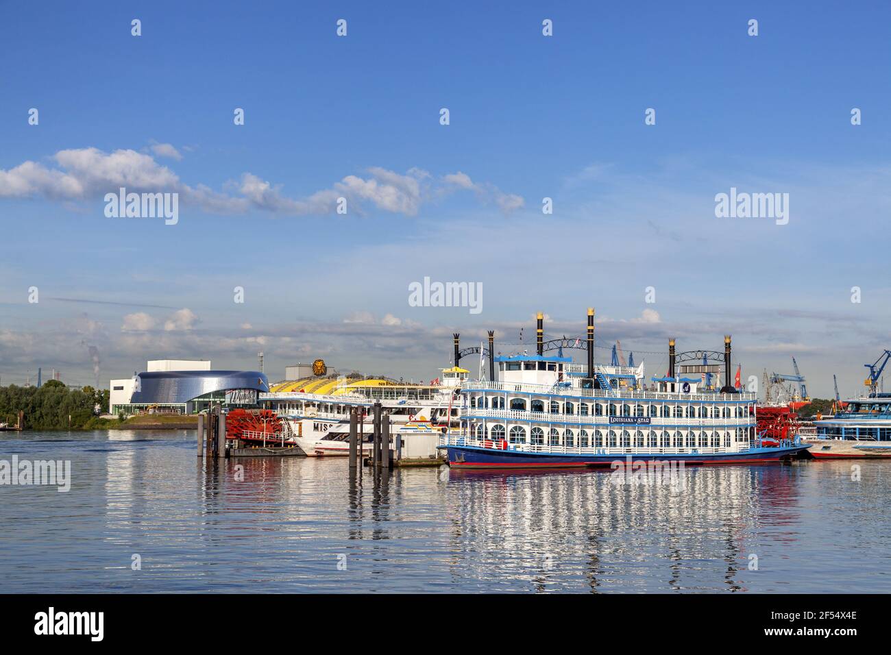 geography / travel, Germany, Hamburg, Hamburg, hamburger harbour at the oversea landing stage, Hanseat, Additional-Rights-Clearance-Info-Not-Available Stock Photo