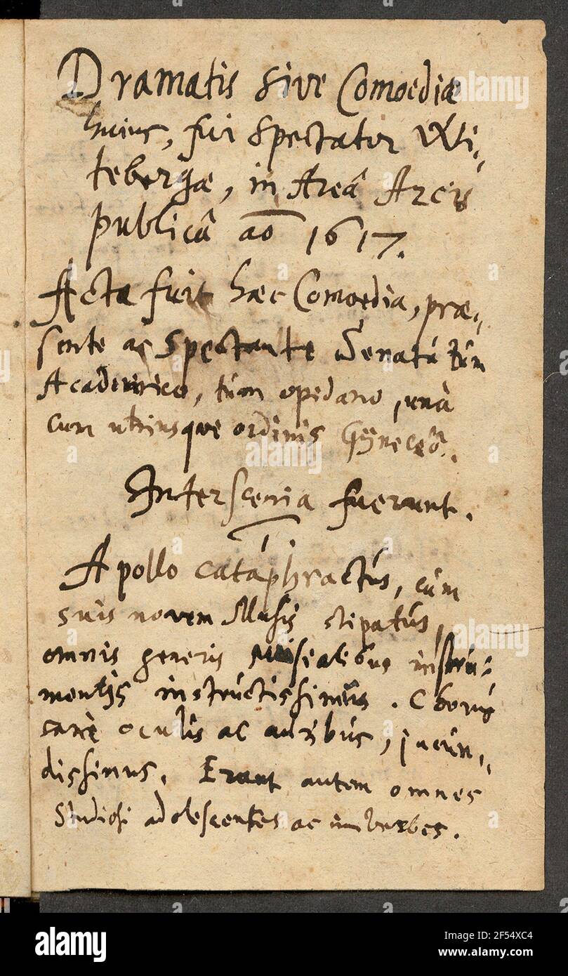 Fleming, Joachim: Comments about eyewitness, performance and interscenia of the Dramas Lutherus Stock Photo