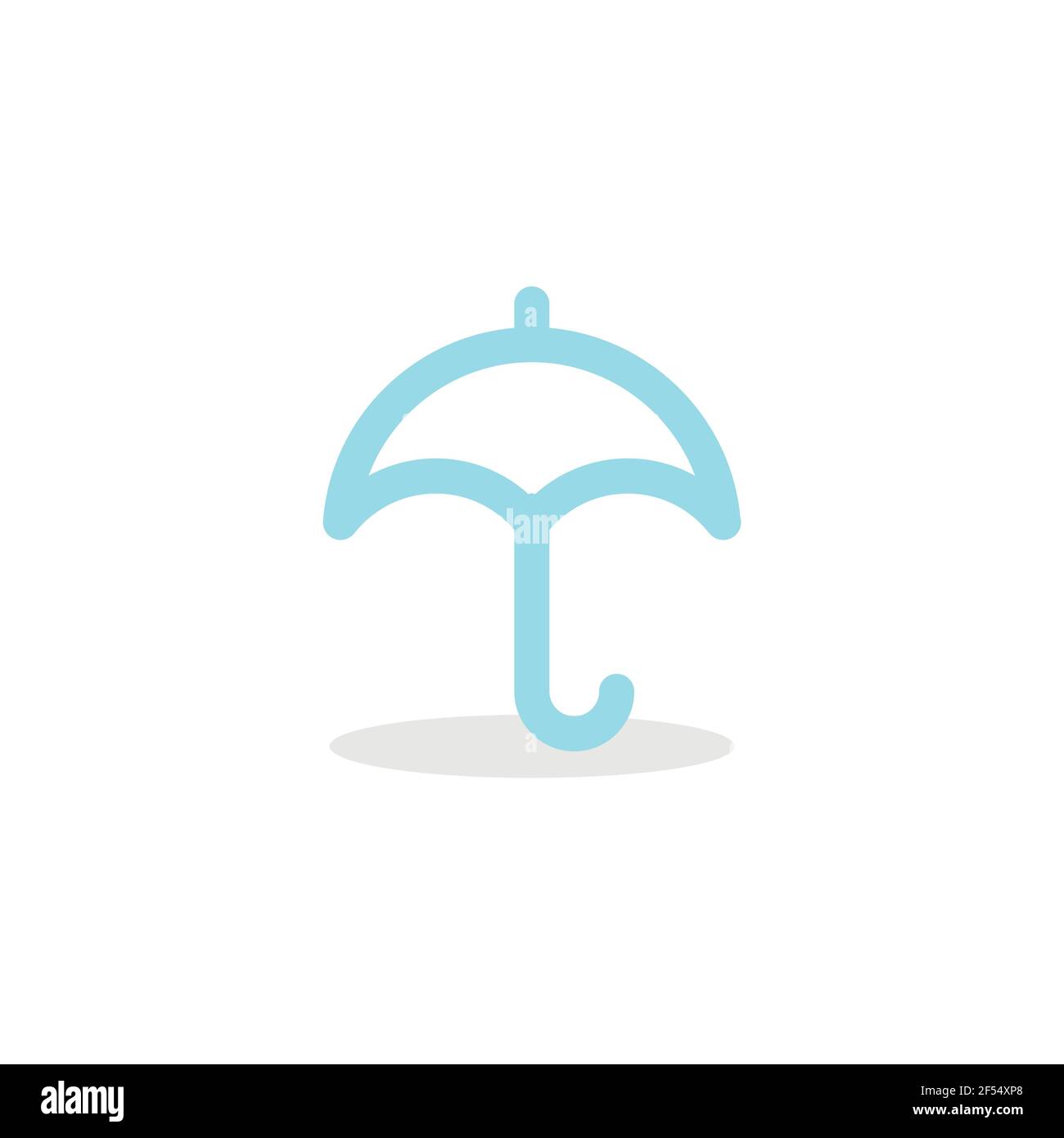 Umbrella icon. Blue color. Vector illustration, flat design Stock ...