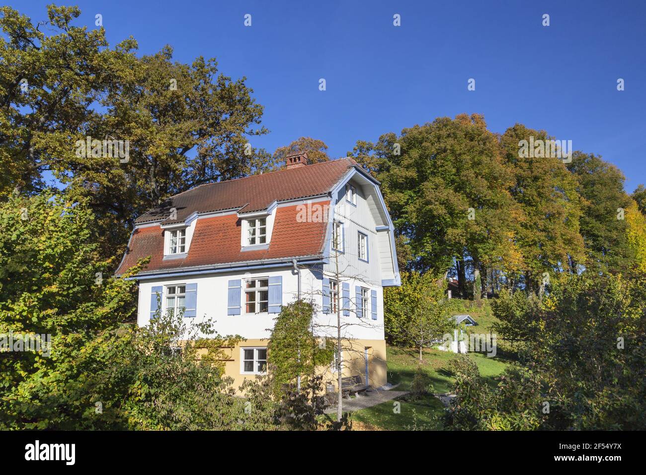 geography / travel, Germany, Bavaria, Murnau at Staffelsee (Lake Staffel), Gabriele Muenter House in M, Additional-Rights-Clearance-Info-Not-Available Stock Photo