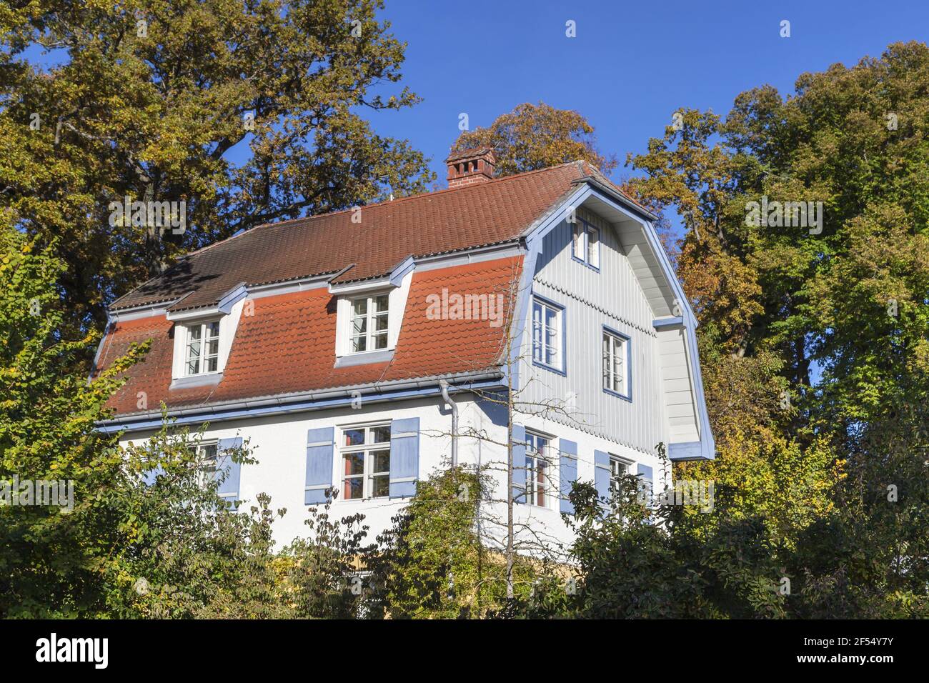 geography / travel, Germany, Bavaria, Murnau at Staffelsee (Lake Staffel), Gabriele Muenter House in M, Additional-Rights-Clearance-Info-Not-Available Stock Photo
