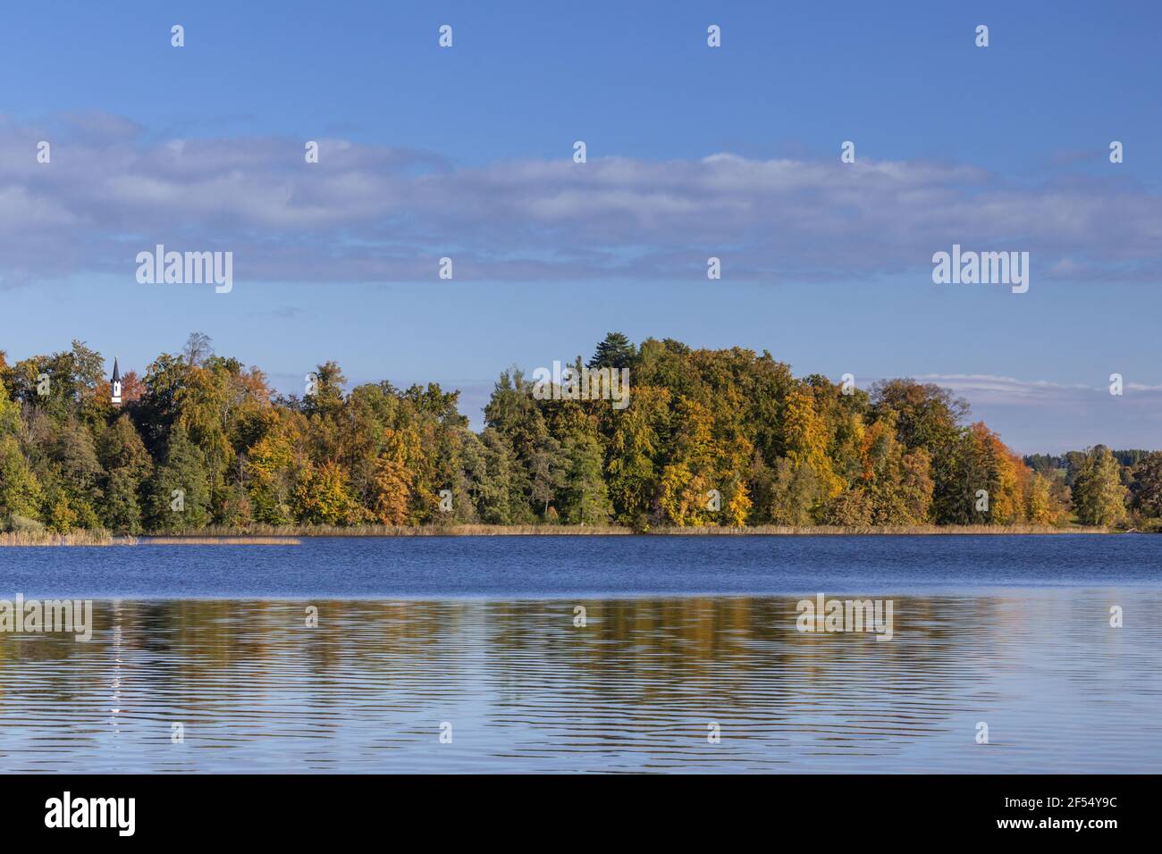 geography / travel, Germany, Bavaria, Murnau at Staffelsee (Lake Staffel), autumn at Staffelsee (Lake , Additional-Rights-Clearance-Info-Not-Available Stock Photo