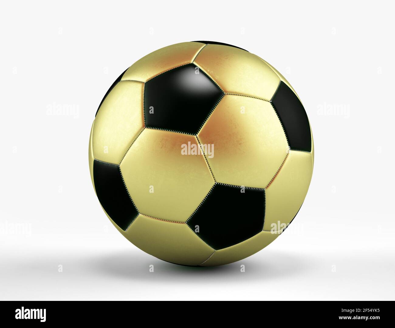 golden soccer ball isolated on white background 3D illustration Stock ...