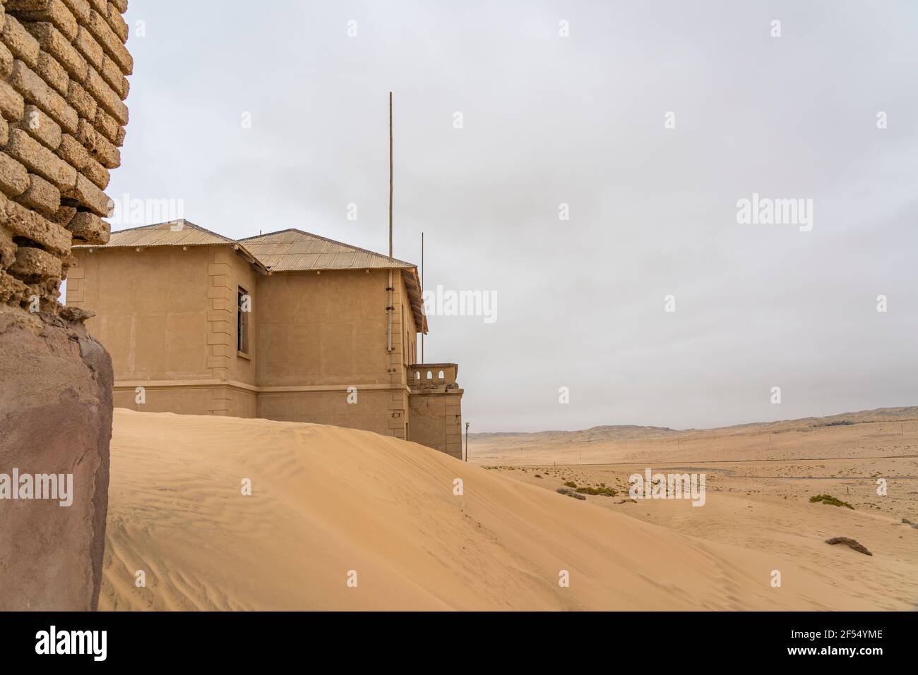 German Kolmanskop Kolmannskuppe Ghost Town in Namibia with the abandoned buildings in the